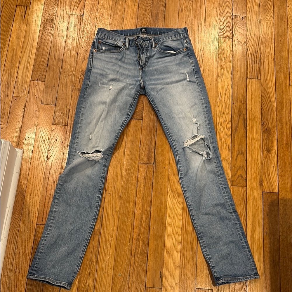 GAP Men's Blue Distressed Jeans